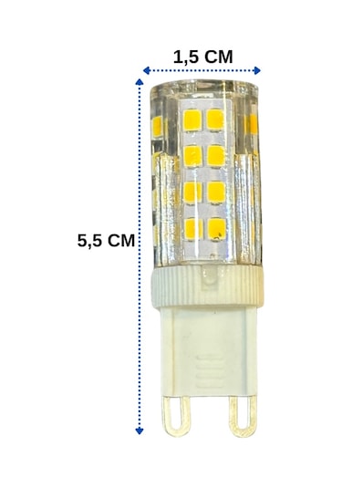 Heka 5w 35w 3000k Gün Işığı G9 Duylu Dim Edilebilir Led Kapsül Ampul 8 Adet