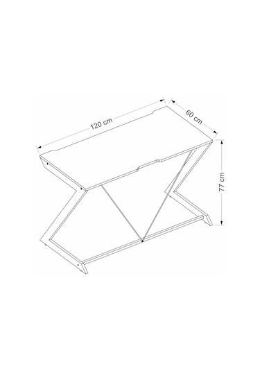 Zoned Metal Ayaklı Gaming Oyuncu Masası - Siyah