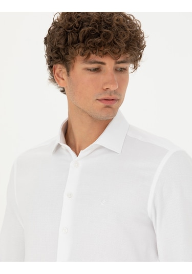 Pierre Cardin Erkek Beyaz Desenli Gömlek 50275511-vr013 Beyaz