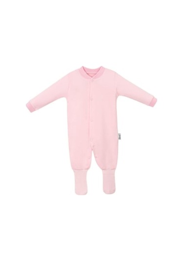 Çorap Patikli Düz Tulum Pembe