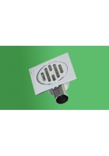 Sökmenler 10X10 50 Yandan Çıkış Pirinç Döküm Krom Kare Yer Sifonu