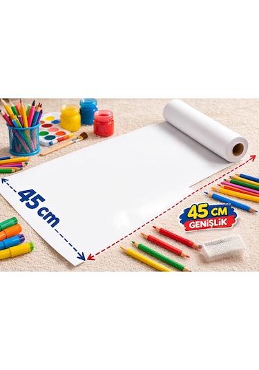 45 Cm X 5 Metre Dev Boş Çizim Kağıdı Rulosu Mimari Çizim, Teknik Proje