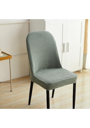 Açık Yeşil 1/2/4/6 Adet Jakarlı Kavisli Sandalye Kılıfı Ofis Koltuğu Arkalığı Kapak Ev Dekorasyon İçin 1-pcs