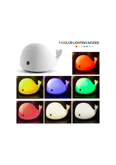 Reedark Deniz Balığı Şekilli Silikon Gece Lambası - Usb Şarjlı 7 Renkli Dokunmatik Fonksiyonlu Çocuklar İçin Hediyelik Lamba Diğer