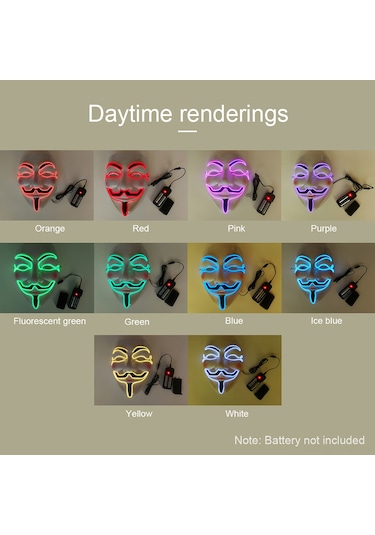 Wezone "led Işık Maskesi - 4 Modlu, 10 Renk Seçenekli, Parti Ve Kostüm Aksesuarı" Yeşil