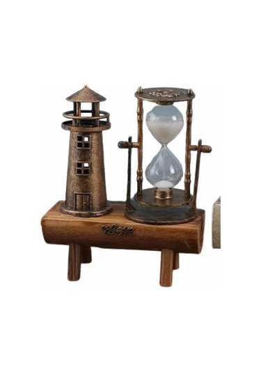 Dekoratif Kum Saati Deniz Feneri Retro Masa Hediyeli Eşya