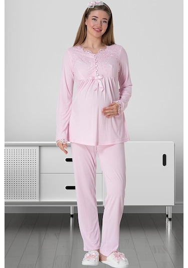 Mecit Pijama Mecit 5414 Pembe Lohusa Pjama Takımı