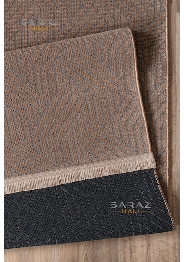 Bohem Saçaklı Kaymaz Dokuma Kilim Salon Halısı Mutfak Halısı Balkon Özel Ölçü Yolluk Krem Vizon