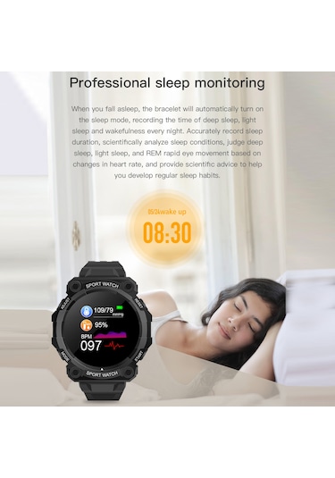 Mufunye 1.44" Ips Dokunmatik Ekran Akıllı Spor Saat (İthalatçı Garantili)