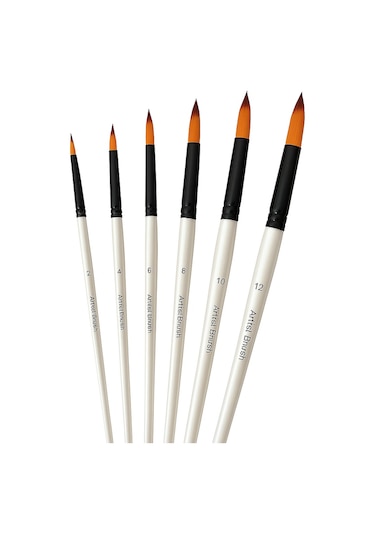 Bomeijia Beyaz 6'lı Liner Sanat Fırça Seti Akrilik Guaj Yağlı Sulu Boya Set