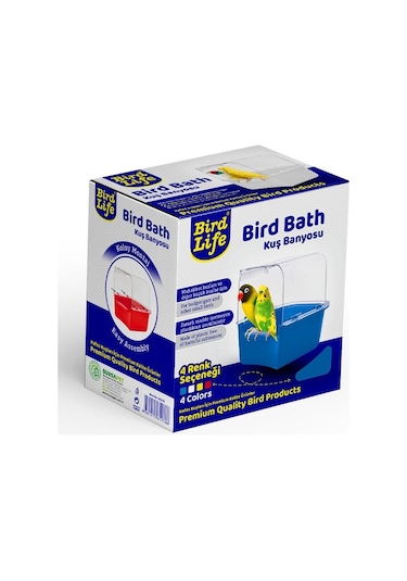 Bird Life Bülbül Kanarya Muhabbet Kuşu Banyoluğu 12.5 x 12 x 13 CM Kırmızı