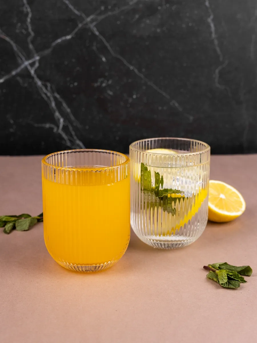 Sunny Home Kokteyl Ve Meyve Suyu İçin Cam Tırtıklı Bardak Seti 440395847 Beyaz