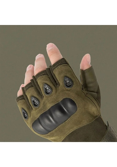 Reedark taktik Eldivenler - Motor, Bisiklet, Avcılık Ve Outdoor İçin Parmaksız Siyah