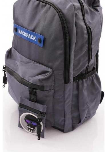 Young Maskot Cüzdanlı Sırt Çantası / Okul Çantası 51697 - Yeşilimsi Gri Spor Çantası Günlük Çanta Desenli