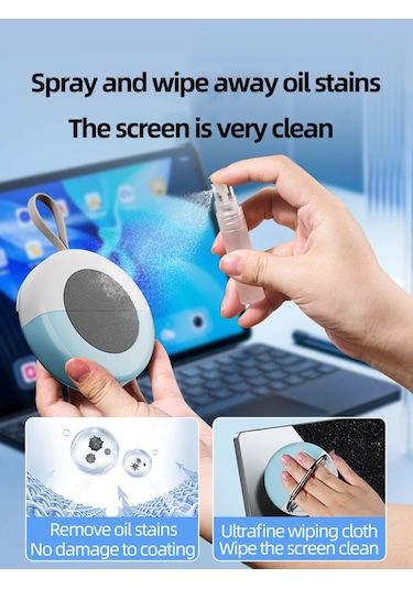 Konesam Gri Elektronik Aleti Temizleme Seti - Klavye, Kulaklık Ve Telefon Ekranı Temizleyici Fırça - Sıvısız Çok Fonksiyonlu Araç