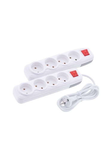 Far F507c 4'lü Anahtarlı Grup Priz 5 Metre Uzatma Kablosu, Topraklı, Lara Serisi Elektrik Prizi
