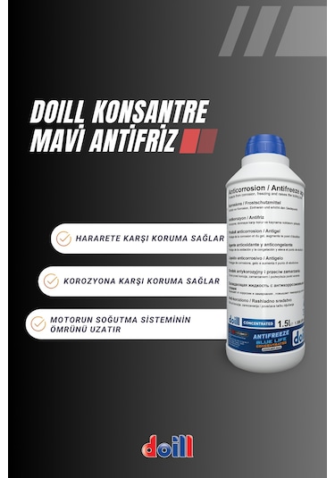 Konsantre - Saf 1.5 Litre Mavi Antifriz - G11 Üretim Yılı: 2025 Mavi