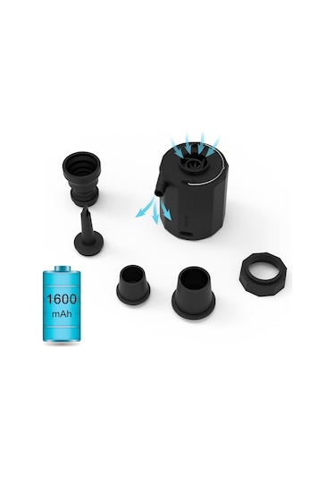 Lemestar Beyaz Çok Fonksiyonlu Mini Hava Pompa - Enflasyon + Vakumlama + Aydınlatma, Taşınabilir Dış Mekan İçin Abs Malzeme 8w Güç