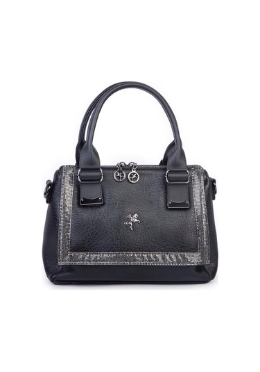 Nas 1455 Kadın Taşlı El Ve Omuz Çantası Siyah Siyah