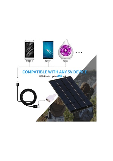 Hfambition 5v 2w Monokristal Güneş Paneli - Taşınabilir Usb Şarj Cihazı, Cep Telefonu Ve Powerbank İçin Dış Mekanlarda Hızlı Şarj