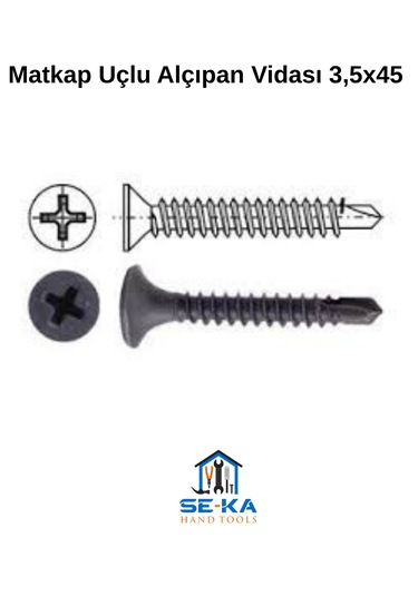 Matkap Uçlu Alçıpan Vidası 3,5x45 - 1000 Adet 3.5 x 45