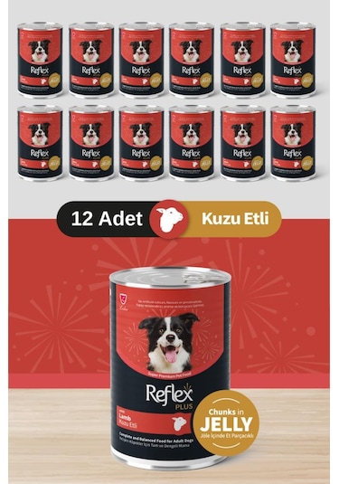 Reflex Plus Parça Kuzu Etli Köpek Konservesi 12x400 Gr