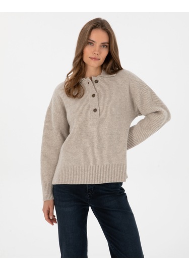 Pierre Cardin Kadın Bej Kazak /triko 50310992-vr011 Bej