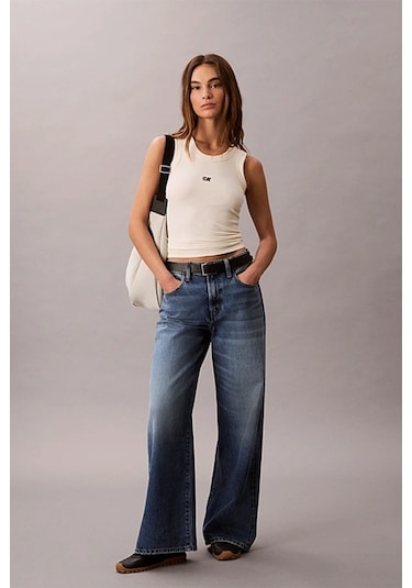 Calvin Klein Jeans Kadın Modal Fitilli Beyaz Bluz Lv044c900g-pba Beyaz