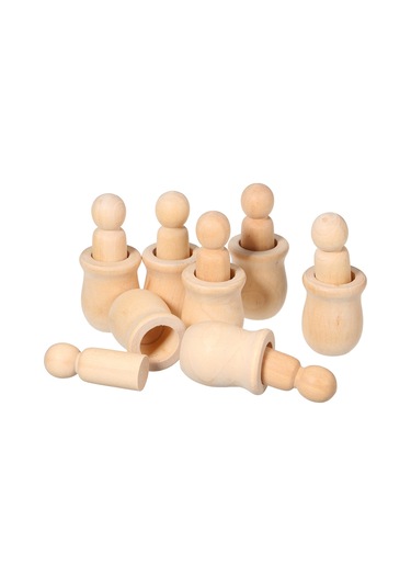 Fosenze 10'lu Ahşap Bebek Seti - Dıy Boyama Ve Dekorasyon İçin El Yapımı Oyuncak Diğer