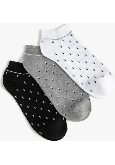 Koton Patik Çorap Seti 3'lü Çok Renkli Multıcolor 4wam80220aa 4WAM80220AAMIX Mavi