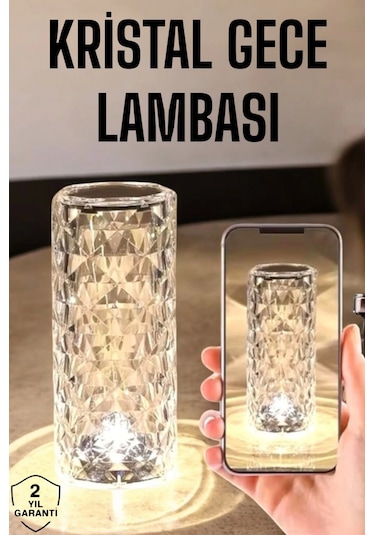 Kristal Dokunmatik Ve Kumandalı Masa Ve Gece Lambası Çok Renkli