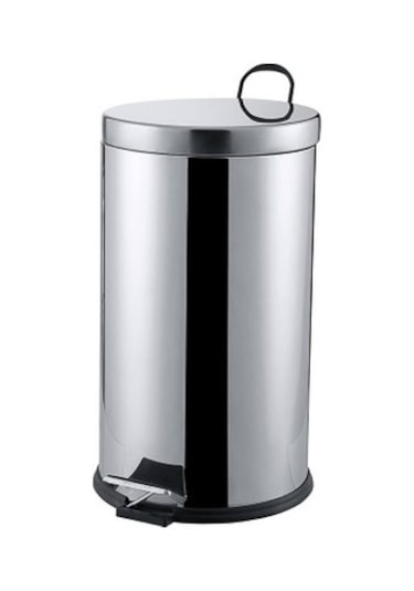 Pedallı 16lt Krom Metal Çöp Kovası 5332 Siyah