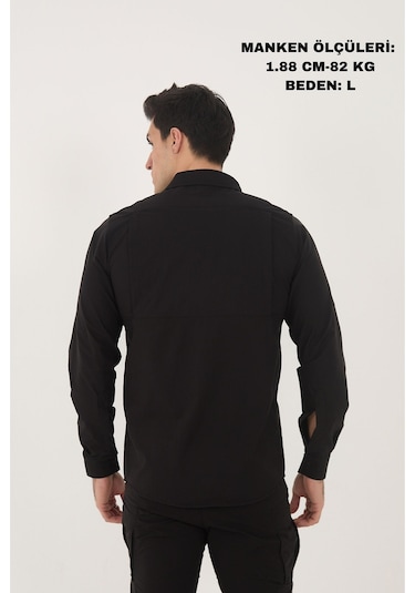 Camp Scoutland Camp376 Outdoor Tactical Rahat Ve Kullanışlı Su İticili Erkek Taktik Gömlek Siyah