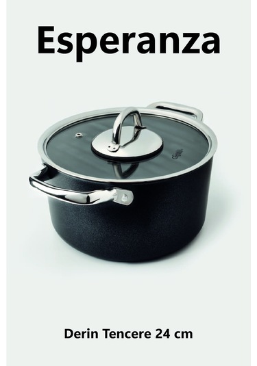 Esperanza 24cm Derin Tencere Siyah Siyah