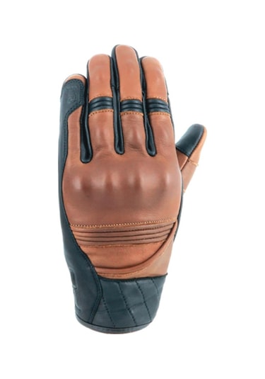 Oj Rust Kahverengi Korumalı Retro Kısa Deri Eldiven 2xl