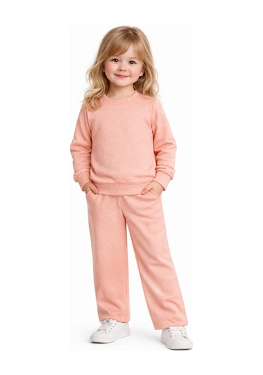 Kız Çocuk Taşlı Sweatshirt Pantolon Takım Bgl-st05273 SOMON