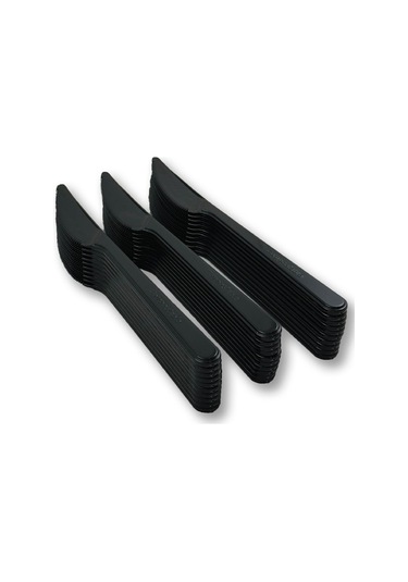 Sert Kalın Plastik Bıçak 1. Kalite Lüks Siyah Bıçak 500 Adet