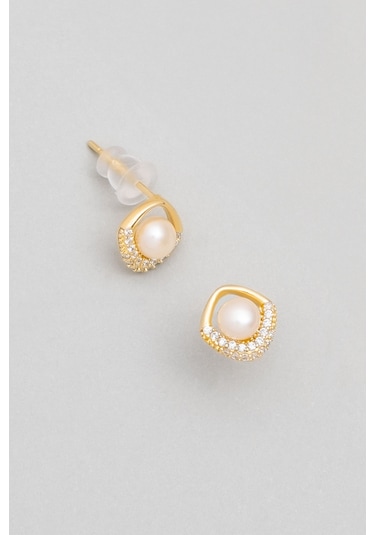 So Chic İnci Zarafeti 18 Ayar Sarı Altın Kaplama Gümüş Seti Sarı