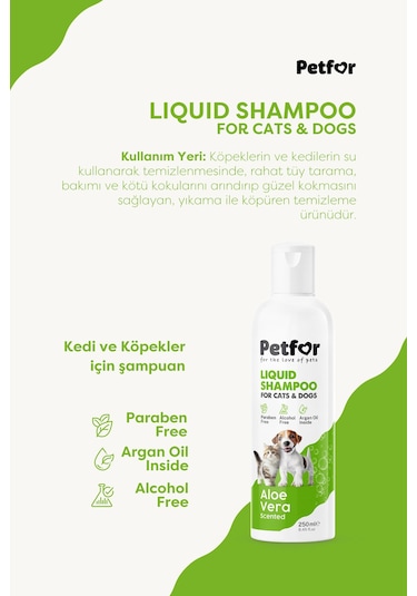 Kedi Ve Köpekler İçin Aloe Veralı Şampuan 250 Ml