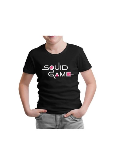 Lord Tshirt Squid Game-Logo Siyah Çocuk Tshirt