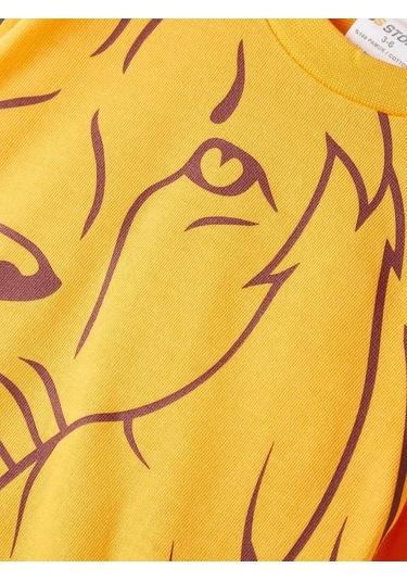 Galatasaray Aslan Baskılı Sarı Sweat Kutulu 001