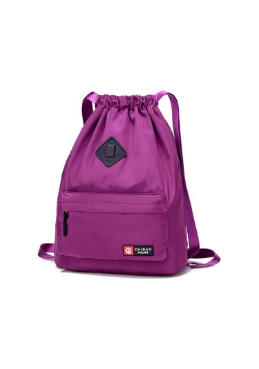Mor İpli Seyahat Sırt Çantası Su Geçirmez Naylon Büyük Kapasiteli Saklama Çantası Kadın Omuz Çantası Mor