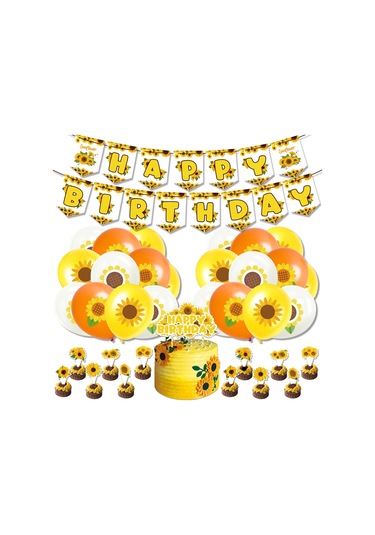 Ayçiçeği Temalı Parti Seti Bayrak Kurdelesi Büyük Ve Küçük Sıra Spi Diğer