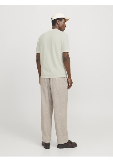 Jack & Jones Erkek Örme Gömlek - Emil - 12268220 Cloud Dancer Çok Renkli