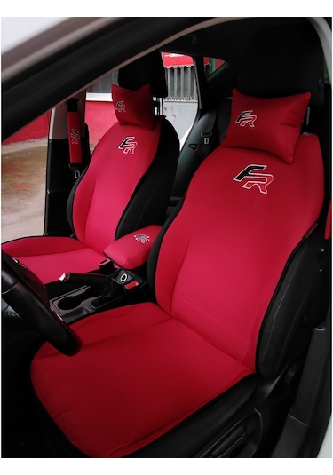 Seat Fr Logolu Kırmızı Ön Ikili Oto Koltuk Kılıfı
