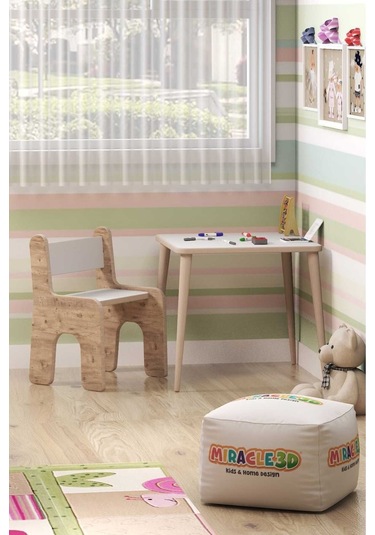 Miracle 3d Çocuk Oyun Etkinlik Çalışma Masası Ve Sırt Dayamalı Sandalye Aktivite Masası Atlantik