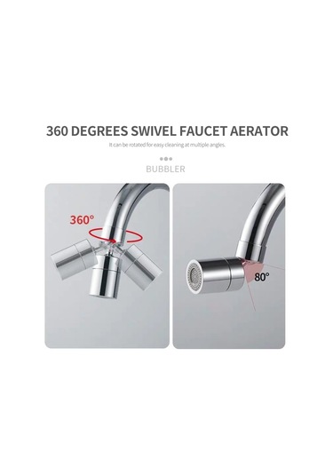 Geeksen Musluk Havalandırıcı 360 Derece Dönebilen Musluk Sprey Havalandırıcı Mutfak Musluğu Su Tasarrufu Nozulu Sprey Büyük Açı Banyo Havzası Çift Fonksiyonlu Uzatma Genişletici Diğer