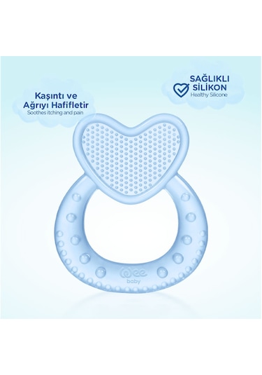 Wee Baby Kalpli Silikon Diş Kaşıyıcı Mavi