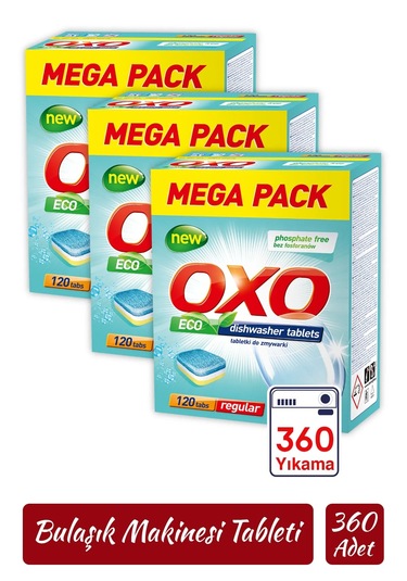 Oxo 360 Adet Bulaşık Makinesi Tableti Mega Paket Deterjan Hepsi B