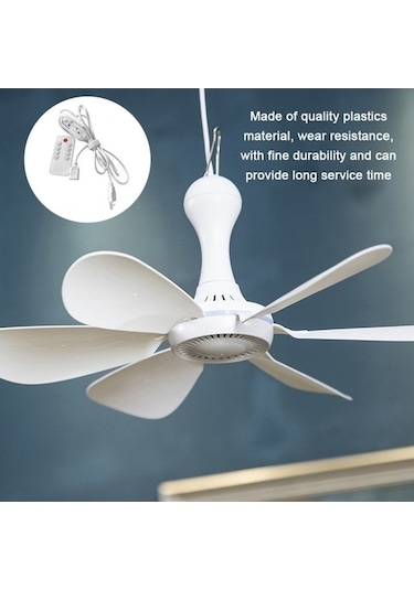 Ebitda Yaprak 5v Usb Tavan Vantilatörü Aksesuar Seti, Kamp Çadırı Hava Soğutucu, Zamanlayıcı Ve Uzaktan Kumanda